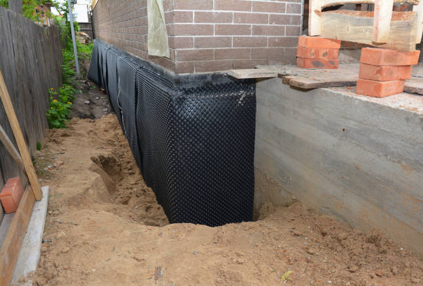 SJ Waterproofing Pros technician performing targeted Exterior Waterproofing assessment in Bloomsbury, NJ